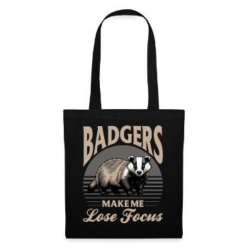 Funny Animal Badger - Tote Bag - black - Front