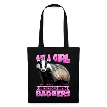 Funny Animal Badger - Tote Bag - black - Front