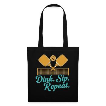 Pickleball Funny Player Dink Sip Repeat Paddles - Tote Bag - black - Front