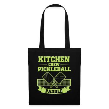 Pickleball Kitchen Crew Paddle lustige Spieler-Gurke - Stoffbeutel - Schwarz - Vorne