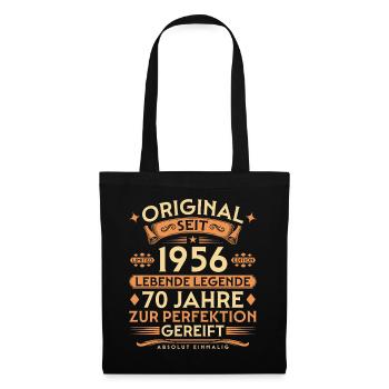 Original seit 1956 – Lebende Legende 70 Jahre - Stoffbeutel - Schwarz - Vorne
