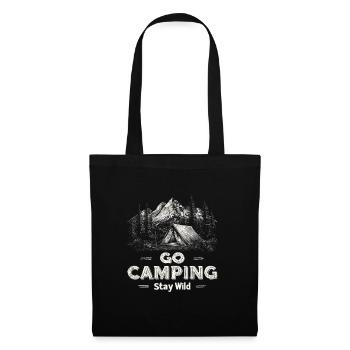 Camping Abenteuer Spruch Go Camping Stay Wild Camp - Stoffbeutel - Schwarz - Vorne