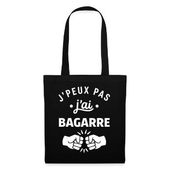 J'peux pas j'ai bagarre - Sac en tissu - noir - Devant