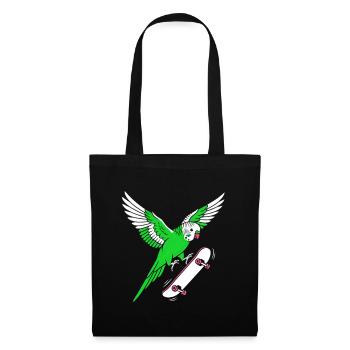 Green Skateparrot Cartoon - Tote Bag - black - Front