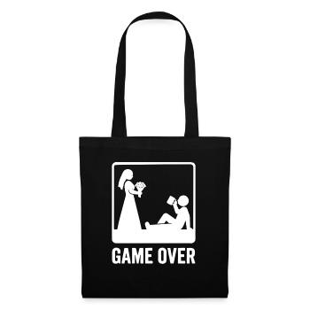 Mariage Game Over – Jeunes mariés drôles - Sac en tissu - noir - Devant