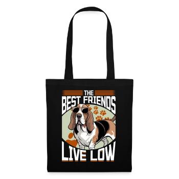 Funny Dog Breed Basset Hound - Stoffbeutel - Schwarz - Vorne