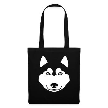 Minimalist Wolf Head – Animal Silhouette - Tote Bag - black - Front