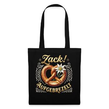 Trachten T-Shirt Damen Dirndl Ersatz Trachtenshirt - Stoffbeutel - Schwarz - Vorne