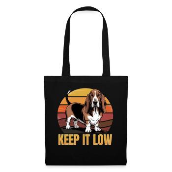 Funny Dog Breed Basset Hound - Stoffbeutel - Schwarz - Vorne