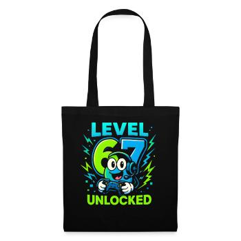 Level 67 Unlocked Six Seven Italian Brainrot Gamer - Tote Bag - black - Front