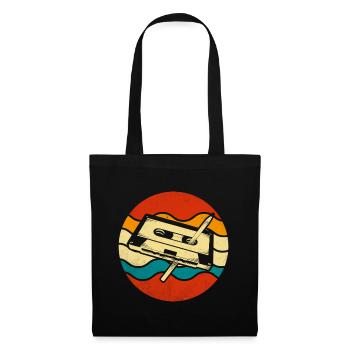 Vintage Retro Music Tape 80s 90s Style Cassette - Tote Bag - black - Front