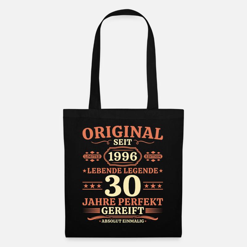 Original 1996 – Lebende Legende 30. Geburtstag - Stoffbeutel - Schwarz