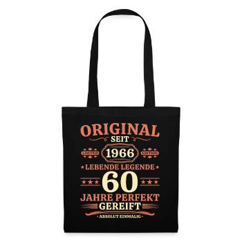 Original 1966 – Lebende Legende 60. Geburtstag - Stoffbeutel - Schwarz - Vorne