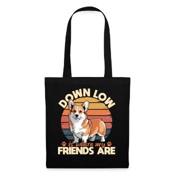 Corgi de race de chien drôle - Sac en tissu - noir - Devant