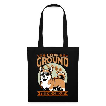 Corgi de race de chien drôle - Sac en tissu - noir - Devant