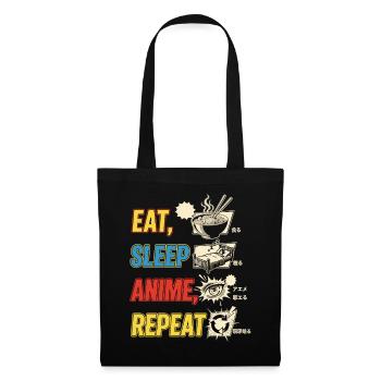 EAT SLEEP ANIME REPEAT - Tote Bag - black - Front