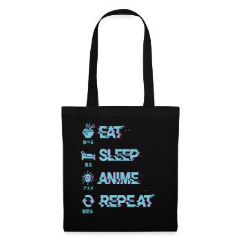 EAT SLEEP ANIME REPEAT - Tote Bag - black - Front