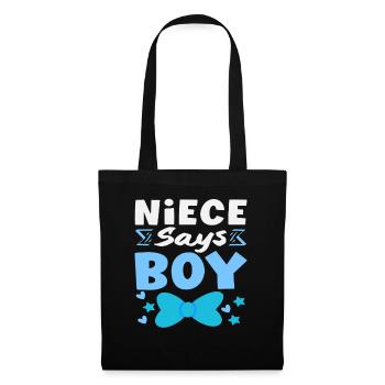 Nichte Sagt Junge Gender Reveal Party - Stoffbeutel - Schwarz - Vorne