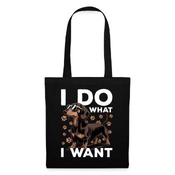 Teckel de race de chien drôle - Sac en tissu - noir - Devant