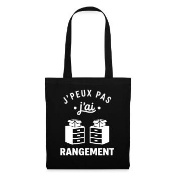 J'peux pas j'ai rangement - Sac en tissu - noir - Devant