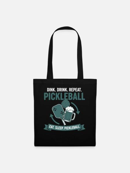 Pickleball-lustiger Pickleball-Pickleball - Stoffbeutel - Schwarz