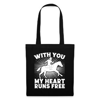 Rodeo à cheval avec toi Mon cœur s’emballe Cowboy - Sac en tissu - noir - Devant