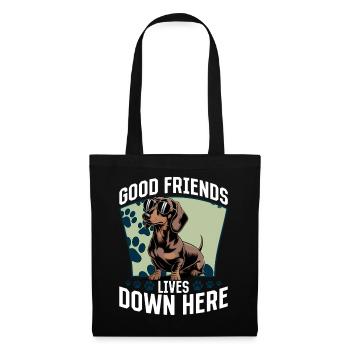 Teckel de race de chien drôle - Sac en tissu - noir - Devant