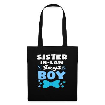Stiefschwester Sagt Junge Gender Reveal Party - Stoffbeutel - Schwarz - Vorne