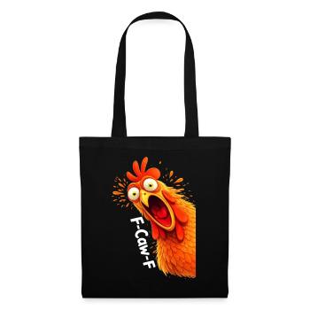 F-Caw-F Chicken Rooster Funny Meme Graphic - Tote Bag - black - Front