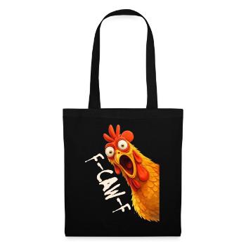 F-Caw-F Chicken Rooster Funny Meme Graphic - Tote Bag - black - Front