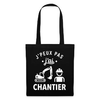 J'peux pas j'ai chantier - Sac en tissu - noir - Devant