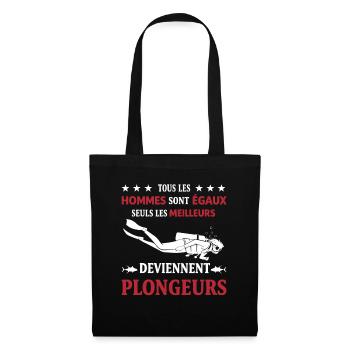 Plongeur Humour Tous les Hommes Sont Égaux Plongée - Sac en tissu - noir - Devant