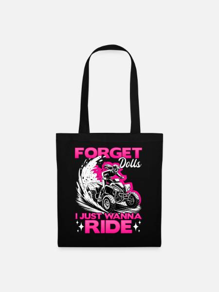 Quad ATV Woman Girl Four Wheeler - Stoffbeutel - Schwarz