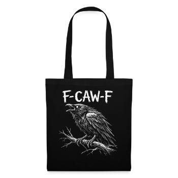 F-Caw-F Corbeau Corbeau Humour Gothique Noir Gothique Drôle - Sac en tissu - noir - Devant
