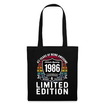 Vintage 1986 40th Birthday Gift Men Women 40 - Sac en tissu - noir - Devant
