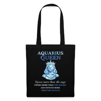Aquarius Queen Sternzeichen Wassermann - Stoffbeutel - Schwarz - Vorne