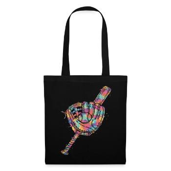 Gant Balle et Batte de Baseball Multicolore   - Sac en tissu - noir - Devant