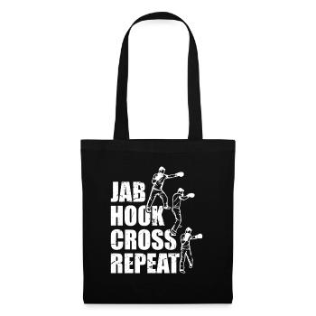 Jab Hook Cross Repeat - Stoffbeutel - Schwarz - Vorne