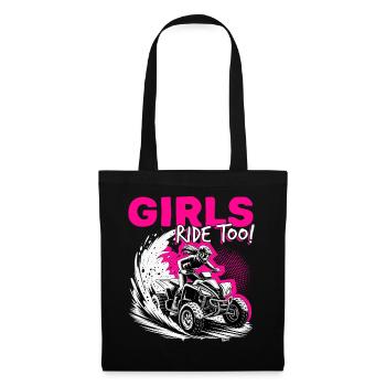 Quad ATV Woman Girl Four Wheeler - Tote Bag - black - Front