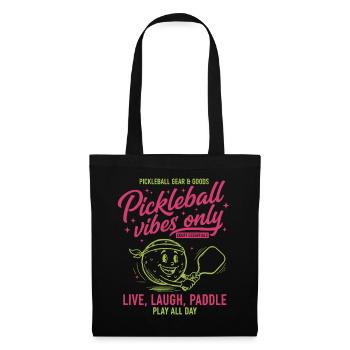 Pickleball Vibes Only Funny Player Love Pickleball - Tote Bag - black - Front
