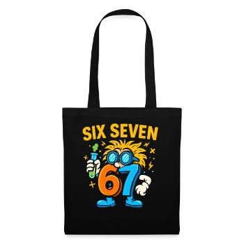 Six Seven 67 Idée de cadeau pour nerds sur l’humour scientifique - Sac en tissu - noir - Devant