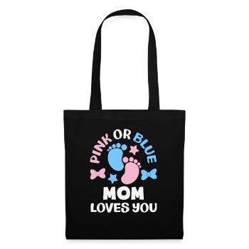 Rose ou bleu Maman t’aime Révélation du genre - Sac en tissu - noir - Devant