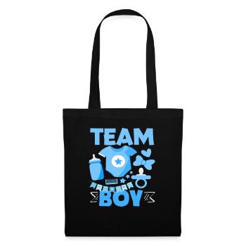 Révélation du sexe de la Team Boy Baby Shower Bleu - Sac en tissu - noir - Devant