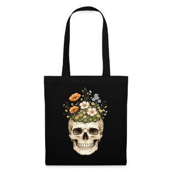 Skeleton Flower Nature Floral Gothic Fairycore - Tote Bag - black - Front