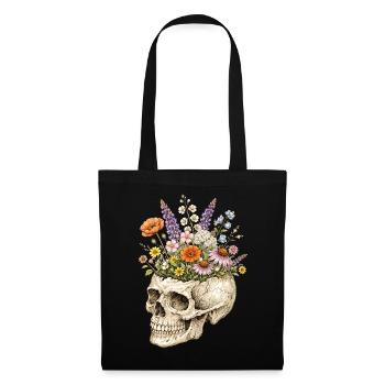 Skeleton Flower Nature Floral Gothic Fairycore - Tote Bag - black - Front