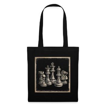 Vintage Schach Design für Schachliebhaber Klassisc - Stoffbeutel - Schwarz - Vorne