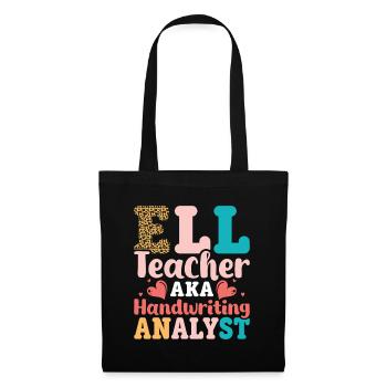 Professeur ELL Langue anglaise - Sac en tissu - noir - Devant