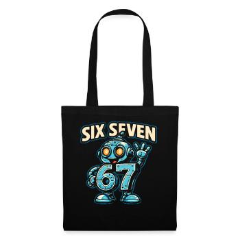 Six Seven 67 Robot Robot Brainrot italien Humour - Sac en tissu - noir - Devant