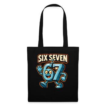 Six Seven 67 Robot Robot Brainrot italien Humour - Sac en tissu - noir - Devant