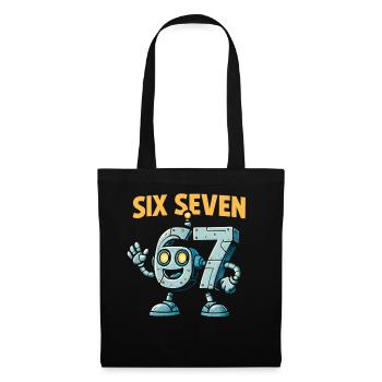 Six Seven 67 Robot Robot Brainrot italien Humour - Sac en tissu - noir - Devant